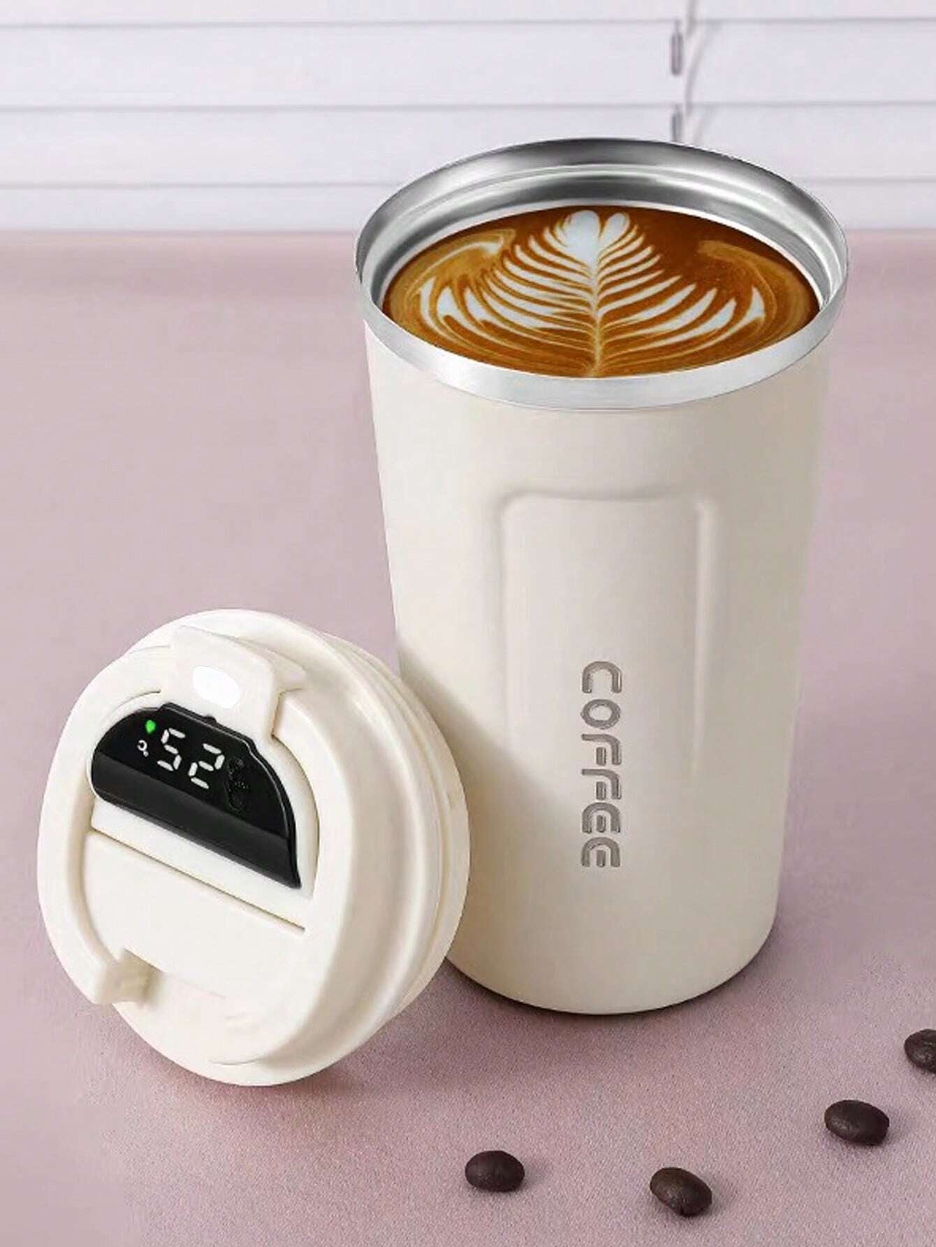 "500ml Temperature Display Coffee Cup - perfect for office, travel, and home! 🌡️☕ #CoffeeLovers #TravelMug"